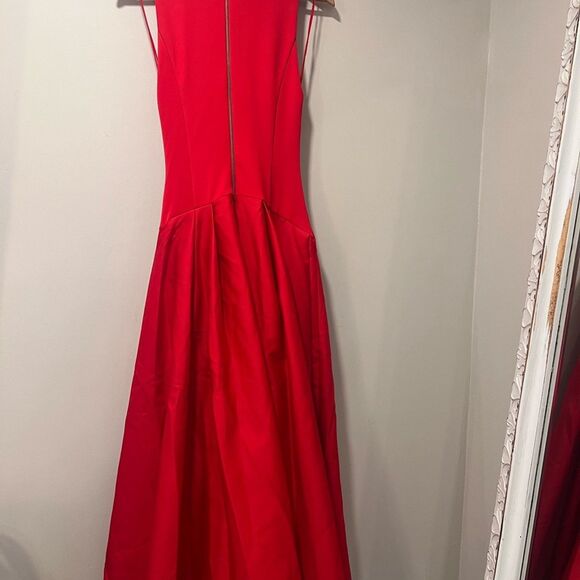 Alice + Olivia Adley Drop Waist Midi Dress Bright Ruby Red Women’s Size US 4 (S) - Picture 14 of 14